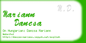 mariann dancsa business card